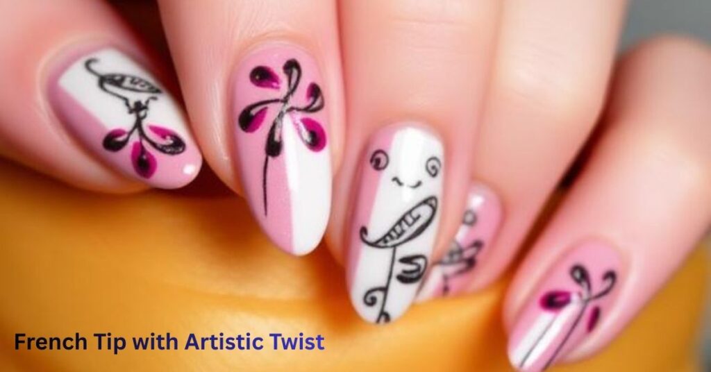 French Tip with Artistic Twist