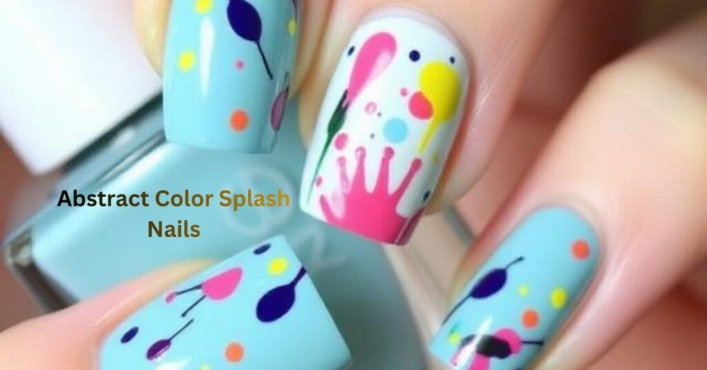 Abstract Color Splash Nails