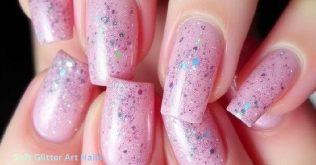 Soft Glitter Art Nails
