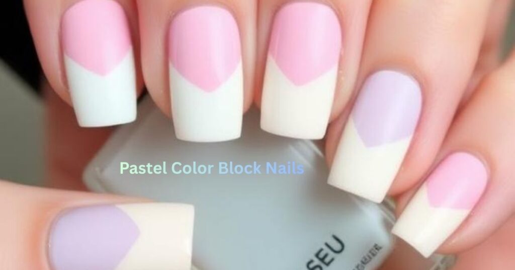 Pastel Color Block Nails