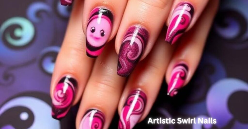 Artistic Swirl Nails