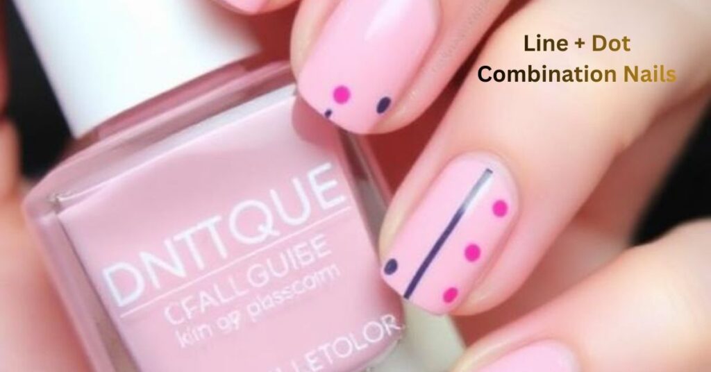 Line + Dot Combination Nails