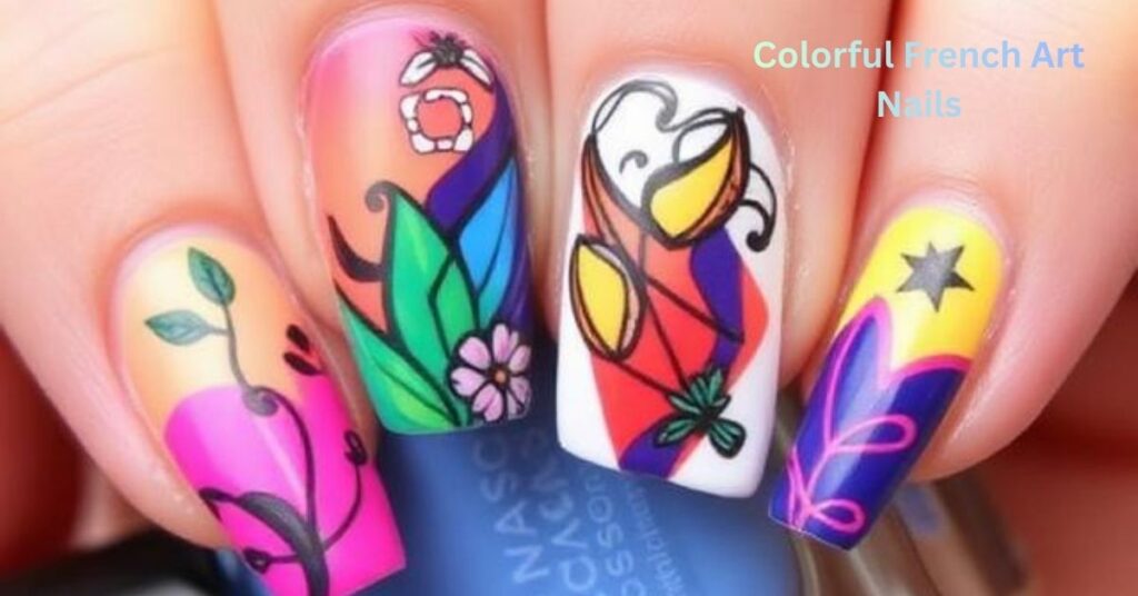 Colorful French Art Nails