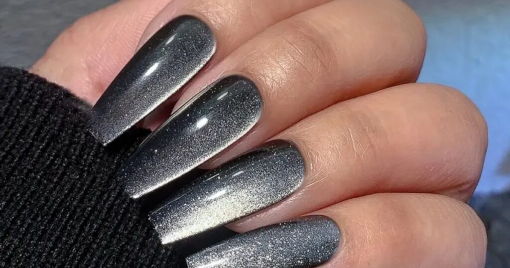 Black Cat Coffin Nails