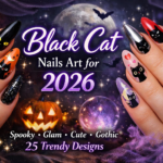 Black Cat Nails Art Designs