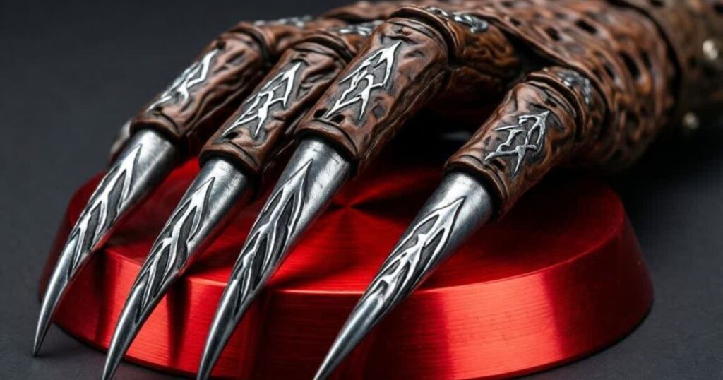 Freddy Krueger Nails: The Iconic Silver Claw Marks on Metallic Red Base