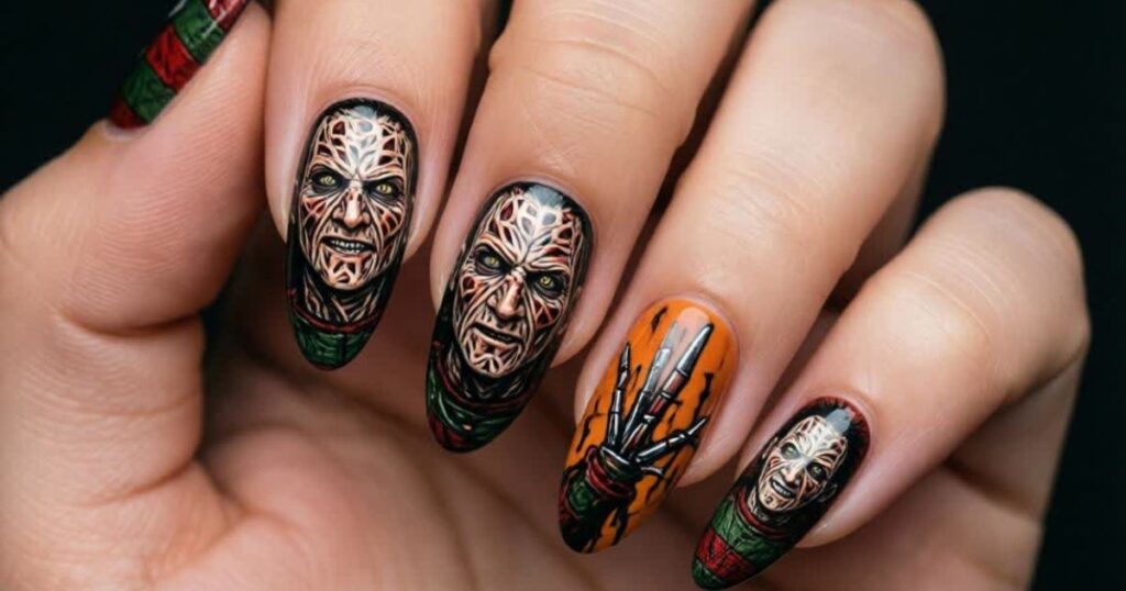 How to Create Freddy Krueger-Inspired Nails for Halloween