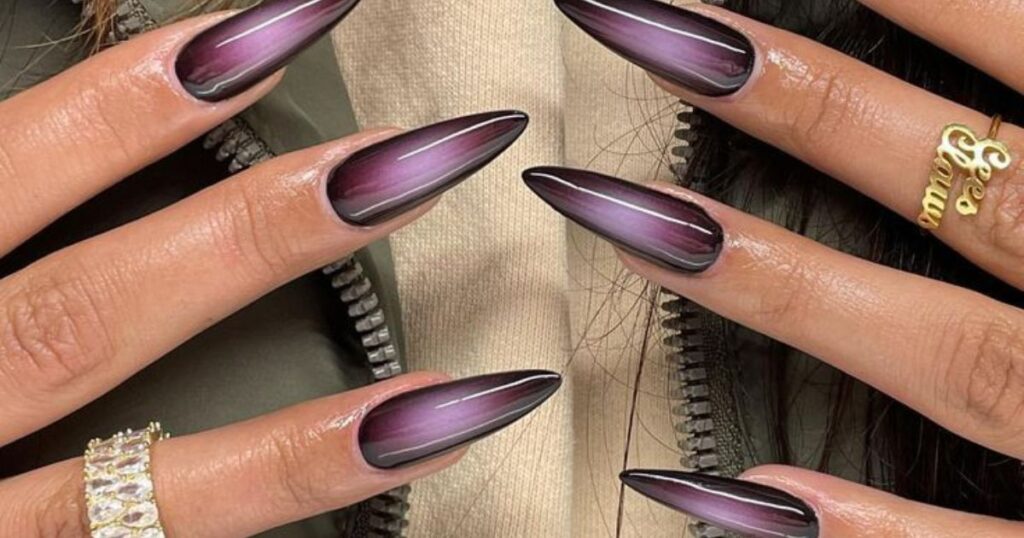 Purple Smoke Aura Nails