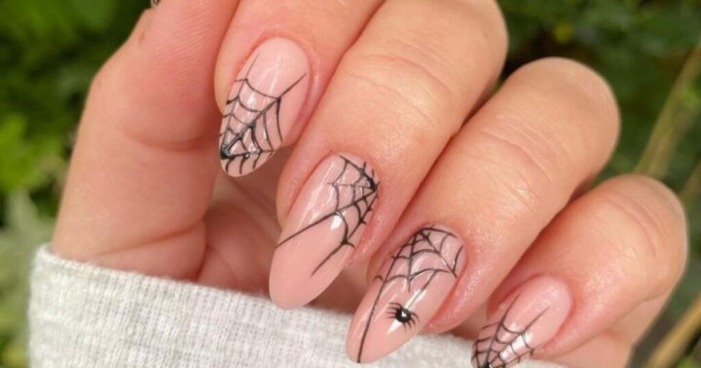 Spider Web Accent Nails