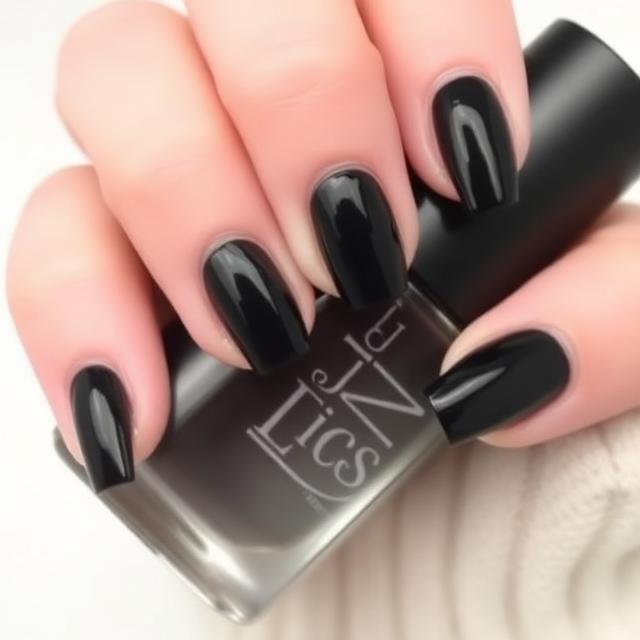 Slim Black Tips French Mani