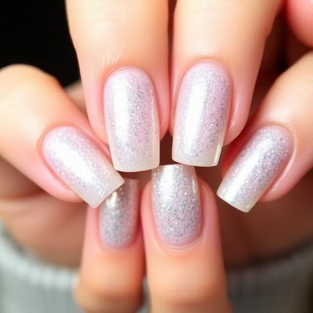 Silver Glitter French