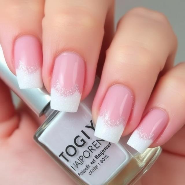 White Sparkly Ombré Tips