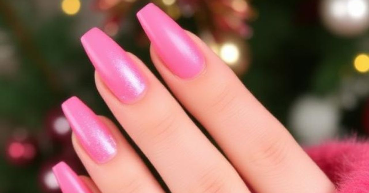 Pink Christmas Nails for a Glam Holiday Vibe