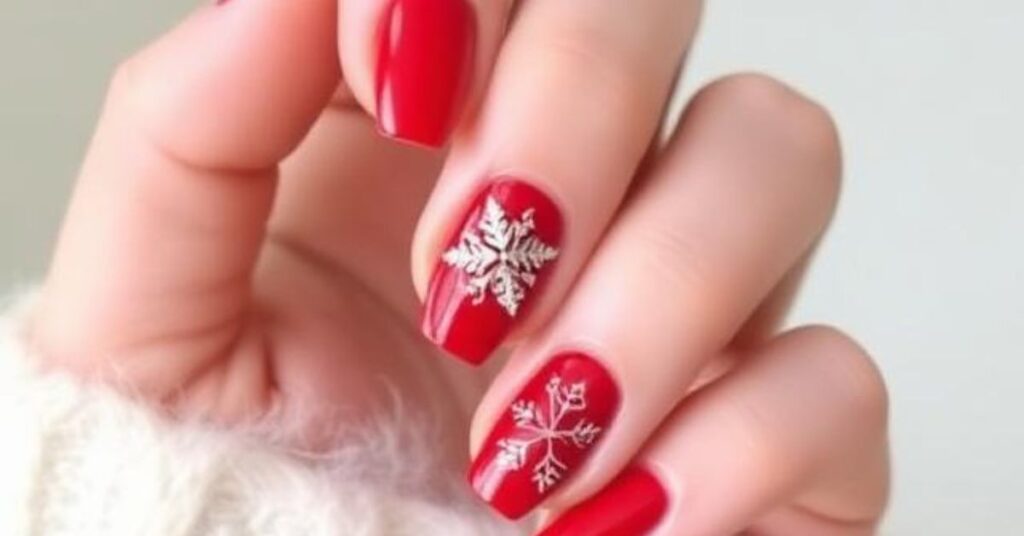 Red Christmas Nails for a Festive, Chic and Timeless Look