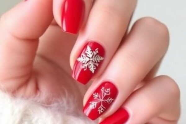 Red Christmas Nails for a Festive, Chic and Timeless Look