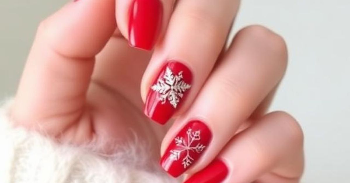Red Christmas Nails for a Festive, Chic and Timeless Look