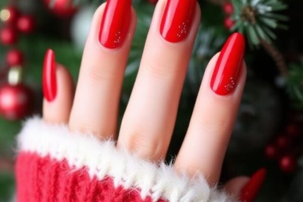 Christmas Nails Red and White to Awake your Inner Santa
