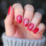 Christmas Nails Red and White to Awake your Inner Santa